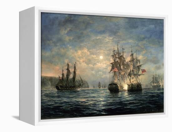 Engagement Between the "Bonhomme Richard" and the "Serapis" Off Flamborough Head, 1779-Richard Willis-Framed Stretched Canvas