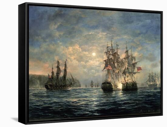 Engagement Between the "Bonhomme Richard" and the "Serapis" Off Flamborough Head, 1779-Richard Willis-Framed Stretched Canvas