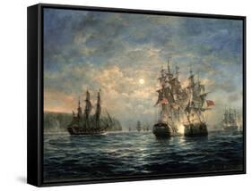 Engagement Between the "Bonhomme Richard" and the "Serapis" Off Flamborough Head, 1779-Richard Willis-Framed Stretched Canvas