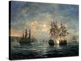 Engagement Between the "Bonhomme Richard" and the "Serapis" Off Flamborough Head, 1779-Richard Willis-Stretched Canvas