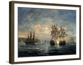 Engagement Between the "Bonhomme Richard" and the "Serapis" Off Flamborough Head, 1779-Richard Willis-Framed Giclee Print