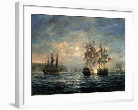 Engagement Between the "Bonhomme Richard" and the "Serapis" Off Flamborough Head, 1779-Richard Willis-Framed Giclee Print