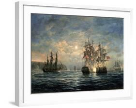 Engagement Between the "Bonhomme Richard" and the "Serapis" Off Flamborough Head, 1779-Richard Willis-Framed Giclee Print