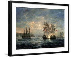 Engagement Between the "Bonhomme Richard" and the "Serapis" Off Flamborough Head, 1779-Richard Willis-Framed Giclee Print