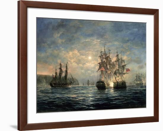 Engagement Between the "Bonhomme Richard" and the "Serapis" Off Flamborough Head, 1779-Richard Willis-Framed Giclee Print