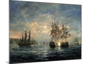 Engagement Between the "Bonhomme Richard" and the "Serapis" Off Flamborough Head, 1779-Richard Willis-Mounted Giclee Print