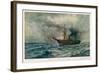 Engagement Between the Federal Steam-Sloop Kearsarge and the Confederate War-Steamer Alabama-Robert Hopkin-Framed Art Print