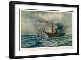 Engagement Between the Federal Steam-Sloop Kearsarge and the Confederate War-Steamer Alabama-Robert Hopkin-Framed Art Print