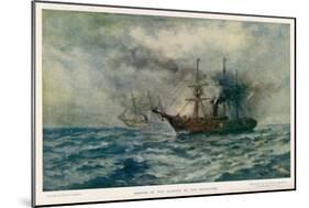 Engagement Between the Federal Steam-Sloop Kearsarge and the Confederate War-Steamer Alabama-Robert Hopkin-Mounted Art Print