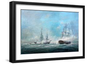 Engagement Between the Macedonian and United States 1812-Richard Willis-Framed Giclee Print