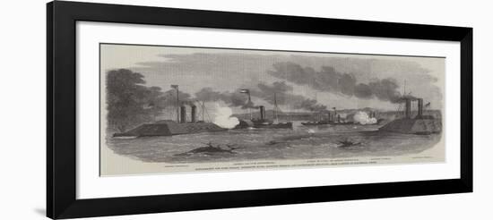 Engagement Off Fort Pillow, Mississippi River, Between Federal and Confederate Gun-Boats-null-Framed Giclee Print