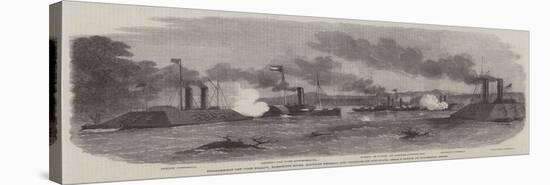 Engagement Off Fort Pillow, Mississippi River, Between Federal and Confederate Gun-Boats-null-Stretched Canvas