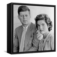 Engagement Portrait of John Kennedy and Jacqueline Bouvier-null-Framed Stretched Canvas