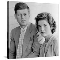 Engagement Portrait of John Kennedy and Jacqueline Bouvier-null-Stretched Canvas