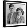 Engagement Portrait of John Kennedy and Jacqueline Bouvier-null-Framed Photo