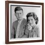 Engagement Portrait of John Kennedy and Jacqueline Bouvier-null-Framed Photo