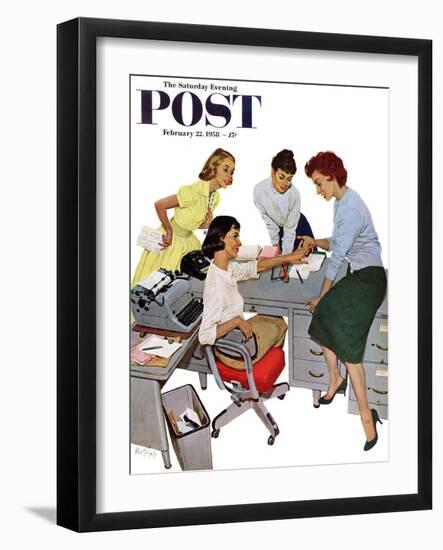 "Engagement Ring" Saturday Evening Post Cover, February 22, 1958-Kurt Ard-Framed Giclee Print