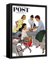 "Engagement Ring" Saturday Evening Post Cover, February 22, 1958-Kurt Ard-Framed Stretched Canvas