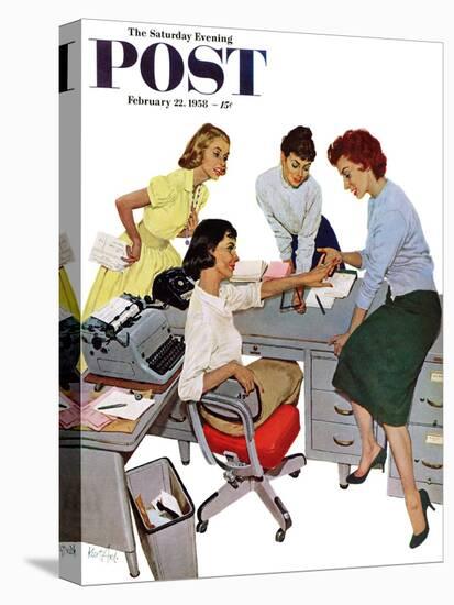 "Engagement Ring" Saturday Evening Post Cover, February 22, 1958-Kurt Ard-Stretched Canvas