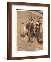 Engawa No Wakai Danjo-Suzuki Harunobu-Framed Giclee Print