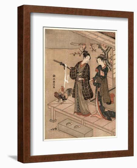 Engawa No Wakai Danjo-Suzuki Harunobu-Framed Giclee Print