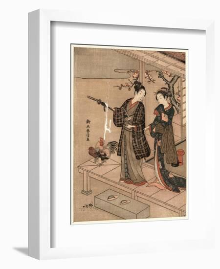 Engawa No Wakai Danjo-Suzuki Harunobu-Framed Giclee Print