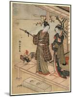 Engawa No Wakashu to Onna-Suzuki Harunobu-Mounted Giclee Print