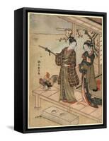 Engawa No Wakashu to Onna-Suzuki Harunobu-Framed Stretched Canvas
