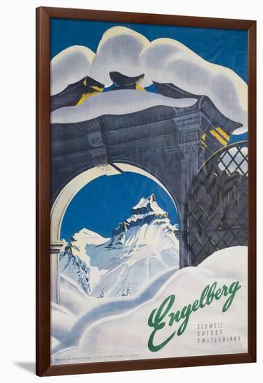 Engelberg Switzerland Travel Poster-null-Framed Giclee Print