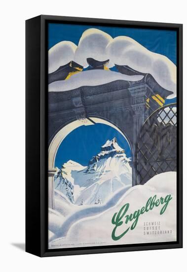 Engelberg Switzerland Travel Poster-null-Framed Stretched Canvas