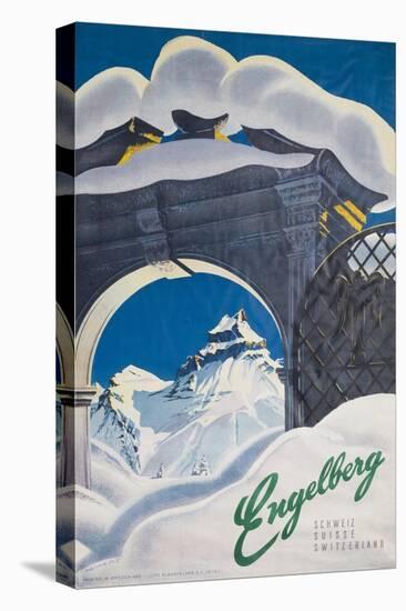 Engelberg Switzerland Travel Poster-null-Stretched Canvas