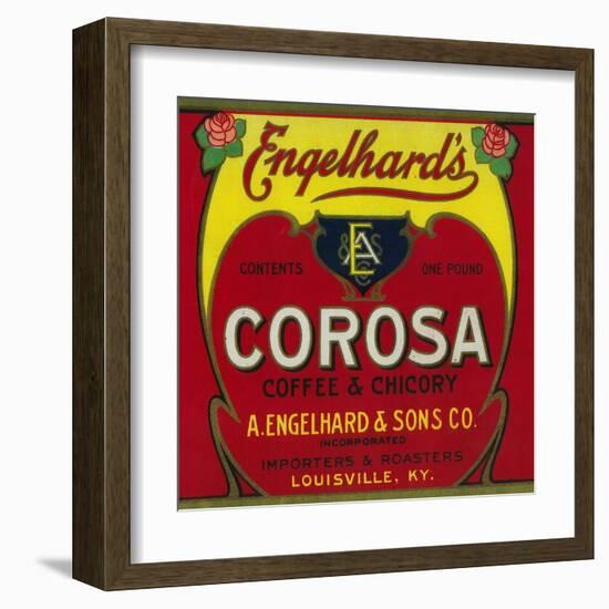 Engelhard's Coffee Label - Louisville, KY-Lantern Press-Framed Art Print