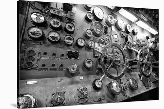 Engine Controls Aboard the Uss Midway in San Diego, Ca-Andrew Shoemaker-Stretched Canvas