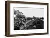 Engine Moving Through a Rail Yard-null-Framed Photographic Print