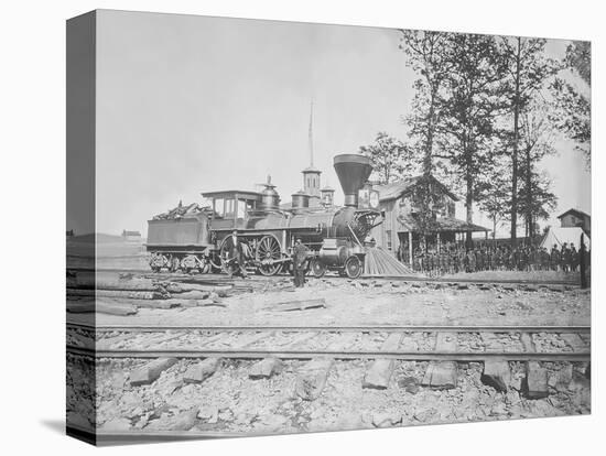 Engine No. 156 and Company of Infantry During the American Civil War-Stocktrek Images-Stretched Canvas