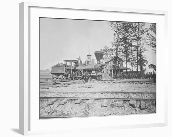 Engine No. 156 and Company of Infantry During the American Civil War-Stocktrek Images-Framed Photographic Print