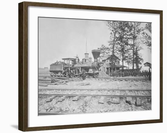 Engine No. 156 and Company of Infantry During the American Civil War-Stocktrek Images-Framed Photographic Print