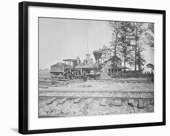 Engine No. 156 and Company of Infantry During the American Civil War-Stocktrek Images-Framed Photographic Print