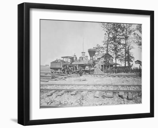 Engine No. 156 and Company of Infantry During the American Civil War-Stocktrek Images-Framed Photographic Print