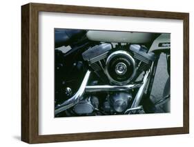 Engine of 1994 Harley Davidson police bike-null-Framed Photographic Print