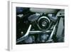 Engine of 1994 Harley Davidson police bike-null-Framed Photographic Print