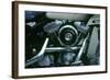 Engine of 1994 Harley Davidson police bike-null-Framed Photographic Print