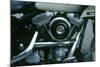 Engine of 1994 Harley Davidson police bike-null-Mounted Photographic Print