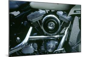 Engine of 1994 Harley Davidson police bike-null-Mounted Photographic Print