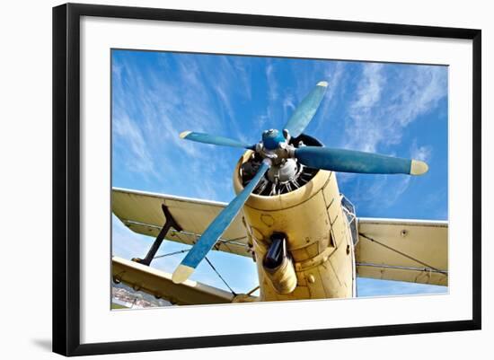 Engine of an Old Airplane from Low Angle-Gudella-Framed Photographic Print