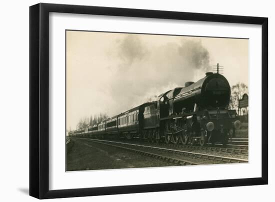 Engine Pulling Train-null-Framed Art Print