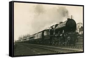 Engine Pulling Train-null-Framed Stretched Canvas