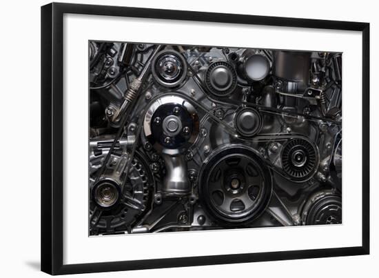 Engine Timing Belt & Camshaft-null-Framed Art Print