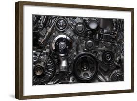 Engine Timing Belt & Camshaft-null-Framed Art Print