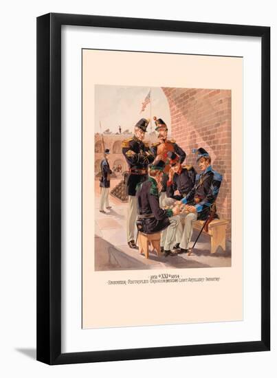 Engineer, Footrifles, Dragoon, Light Artillery and Infantry-H.a. Ogden-Framed Art Print